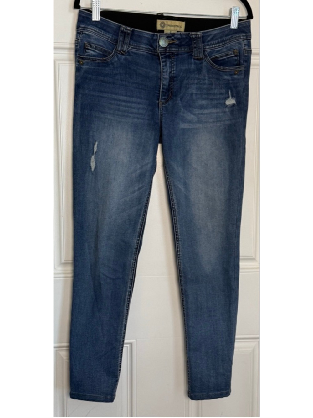 Women's Democracy Blue Distressed Skinny Jeans Size 8